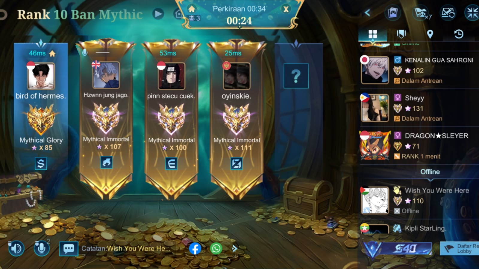 Screenshot game utama yang lagi dimainkan Hazwann